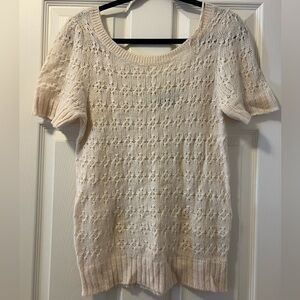 Cream short sleeve sweater